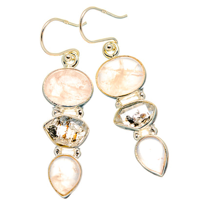 Rose Quartz Earrings handcrafted by Ana Silver Co - EARR426287 - Photo 2
