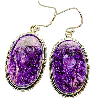 Charoite Earrings handcrafted by Ana Silver Co - EARR426289 - Photo 2