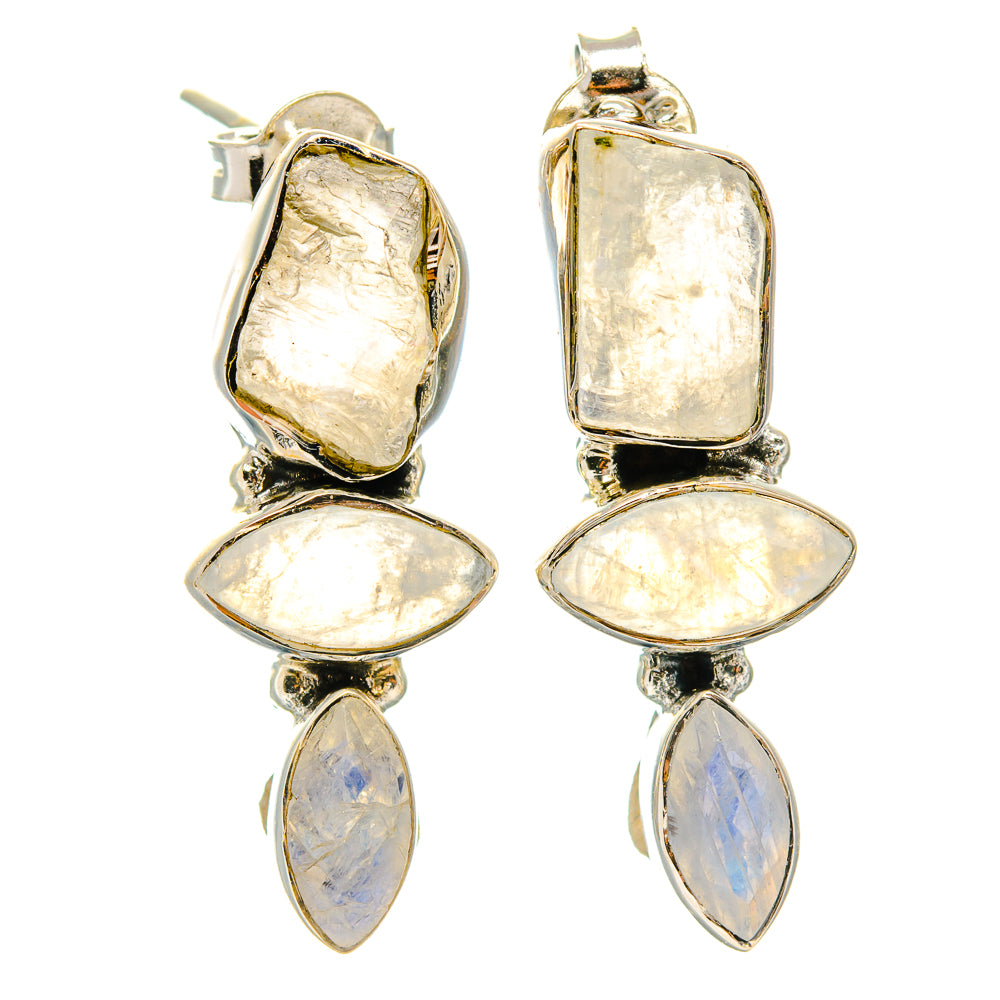 Rainbow Moonstone Earrings handcrafted by Ana Silver Co - EARR426290 - Photo 2