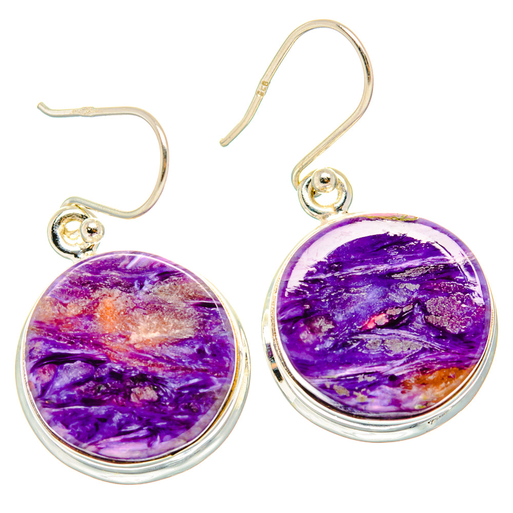 Charoite Earrings handcrafted by Ana Silver Co - EARR426295 - Photo 2