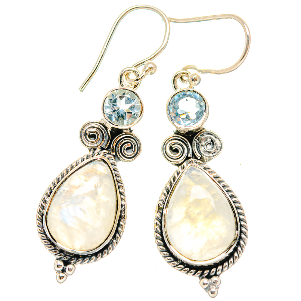 Rainbow Moonstone Earrings handcrafted by Ana Silver Co - EARR426301 - Photo 2
