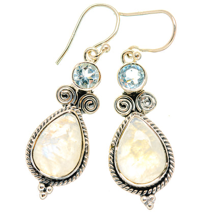 Rainbow Moonstone Earrings handcrafted by Ana Silver Co - EARR426301 - Photo 2