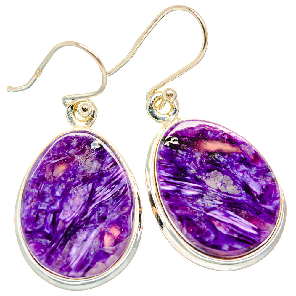 Charoite Earrings handcrafted by Ana Silver Co - EARR426303 - Photo 2