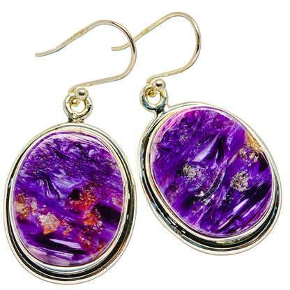 Charoite Earrings handcrafted by Ana Silver Co - EARR426307 - Photo 2