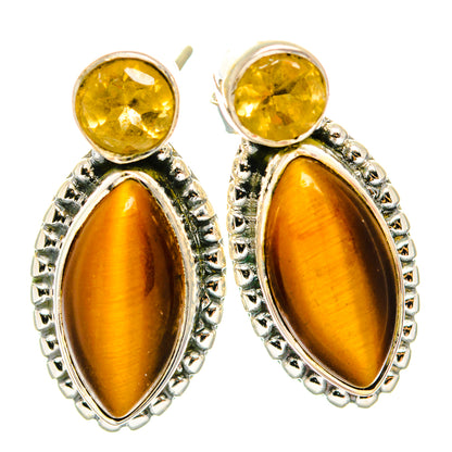 Tiger Eye Earrings handcrafted by Ana Silver Co - EARR426311 - Photo 2