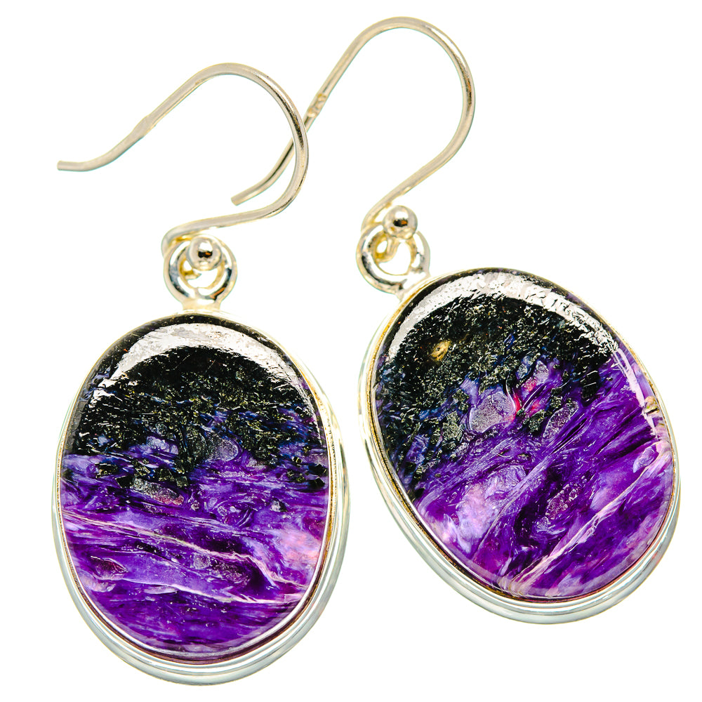 Charoite Earrings handcrafted by Ana Silver Co - EARR426314 - Photo 2