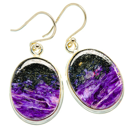 Charoite Earrings handcrafted by Ana Silver Co - EARR426314 - Photo 2