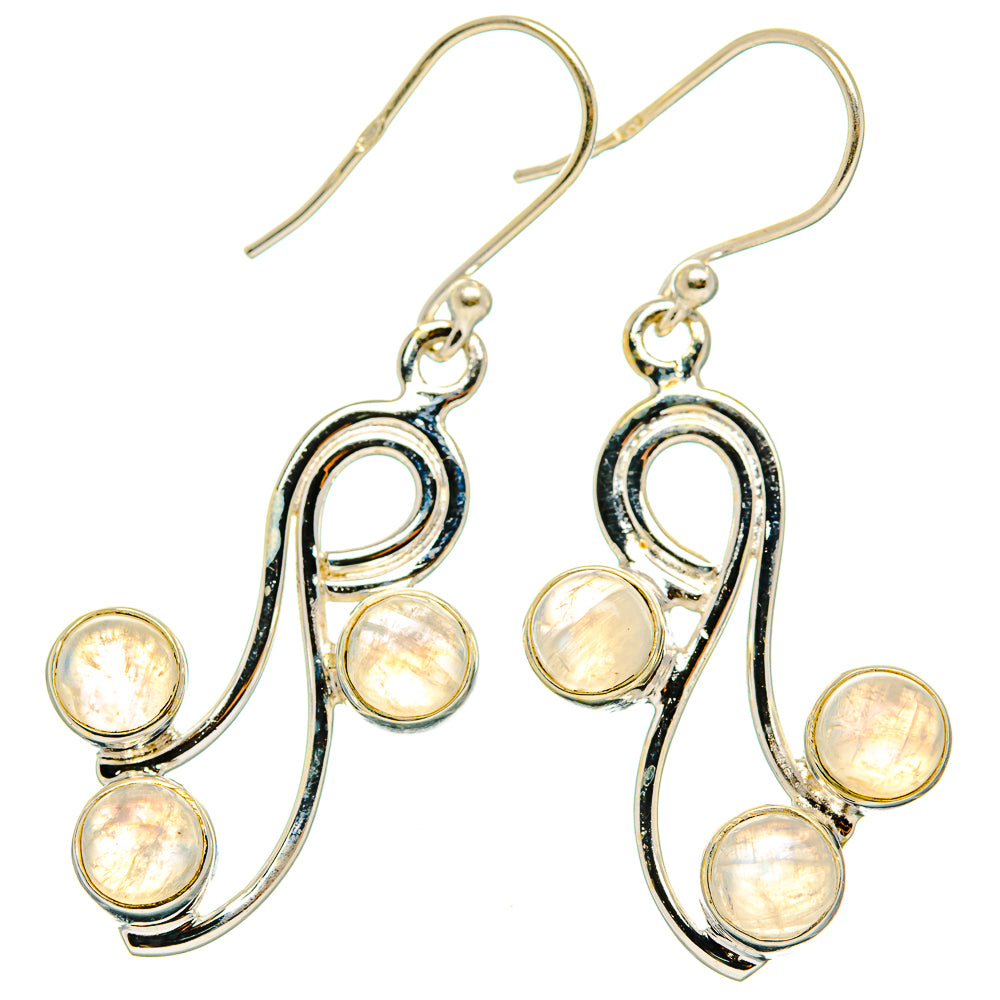 Rainbow Moonstone Earrings handcrafted by Ana Silver Co - EARR426324 - Photo 2