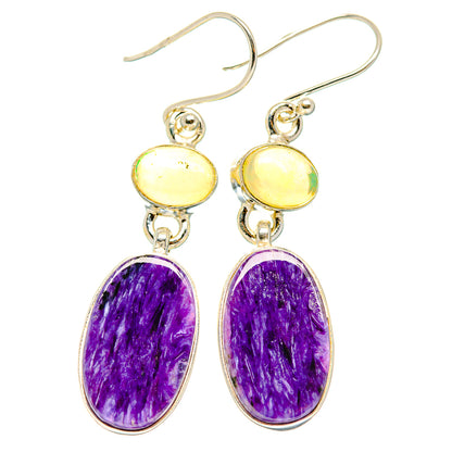 Charoite Earrings handcrafted by Ana Silver Co - EARR426331 - Photo 2