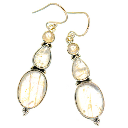 Rainbow Moonstone Earrings handcrafted by Ana Silver Co - EARR426345 - Photo 2