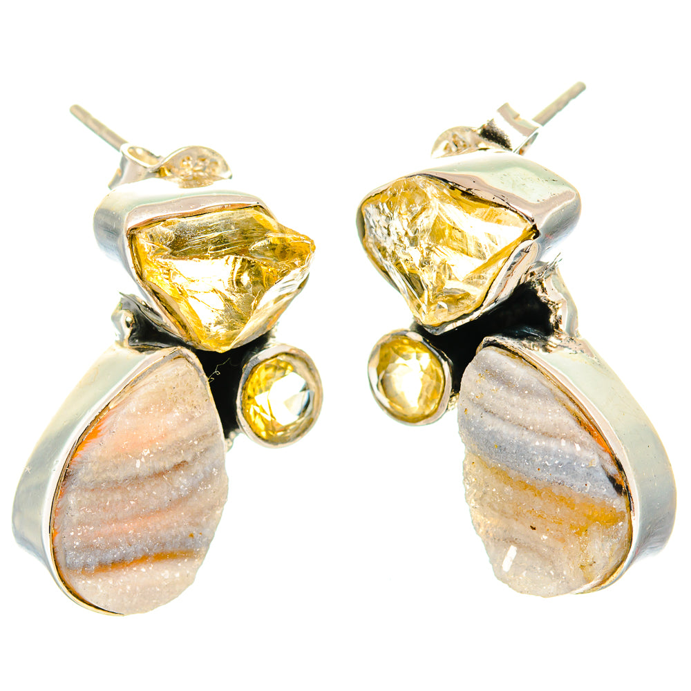 Desert Druzy Earrings handcrafted by Ana Silver Co - EARR426346 - Photo 2