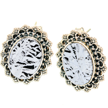 Shungite Earrings handcrafted by Ana Silver Co - EARR426348 - Photo 2