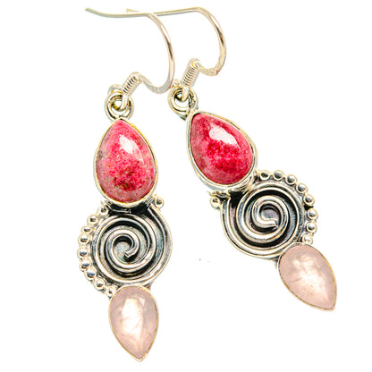 Thulite Earrings handcrafted by Ana Silver Co - EARR426351 - Photo 2