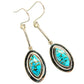 Blue Copper Composite Turquoise Earrings handcrafted by Ana Silver Co - EARR426370 - Photo 2