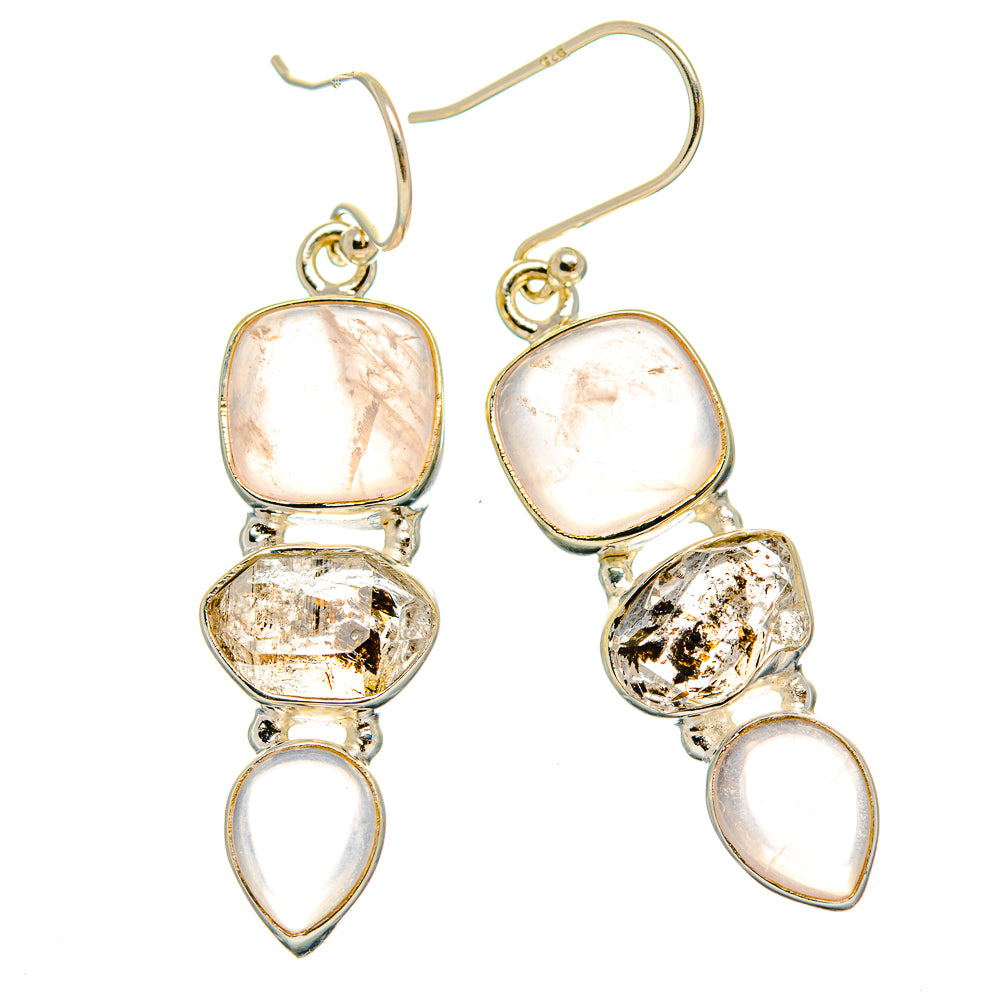 Rose Quartz Earrings handcrafted by Ana Silver Co - EARR426372 - Photo 2