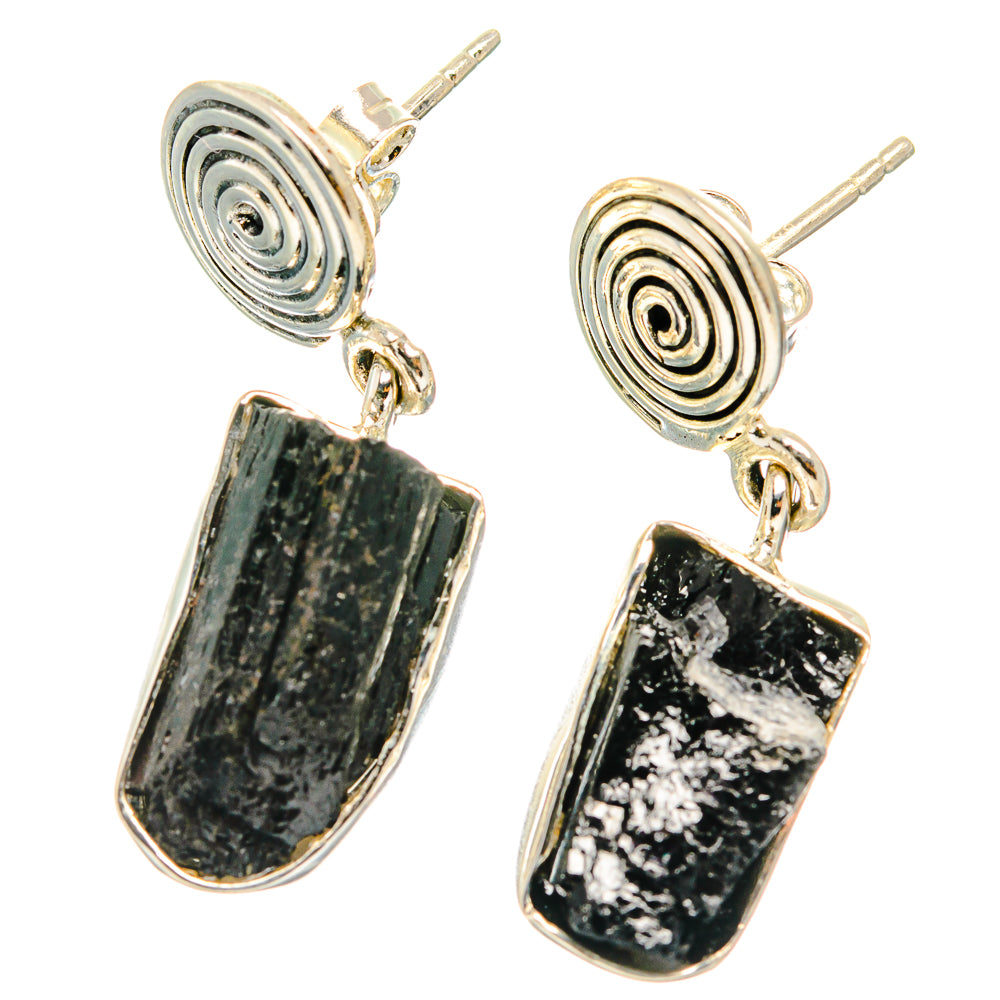 Black Tourmaline Earrings handcrafted by Ana Silver Co - EARR426376 - Photo 2
