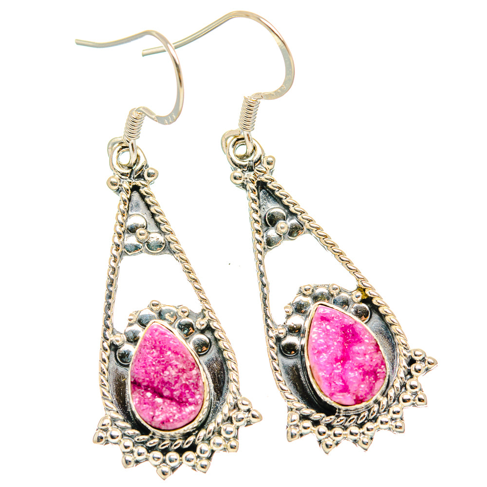 Cobalto Calcite Druzy Earrings handcrafted by Ana Silver Co - EARR426378 - Photo 2