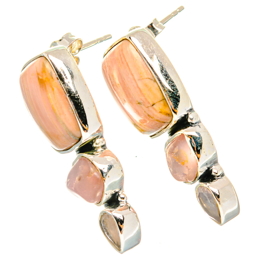 Pink Opal Earrings handcrafted by Ana Silver Co - EARR426382 - Photo 2