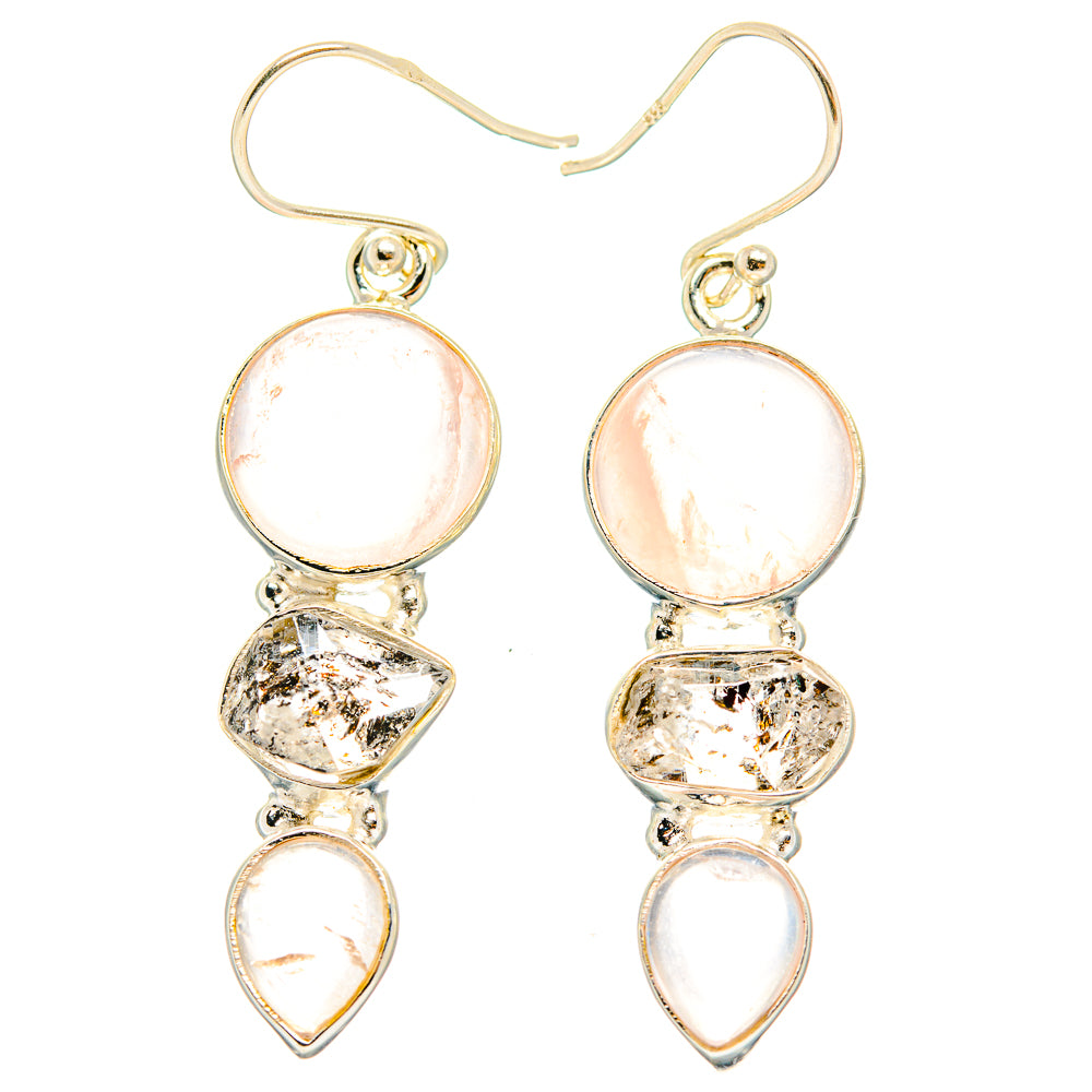 Rose Quartz Earrings handcrafted by Ana Silver Co - EARR426384 - Photo 2