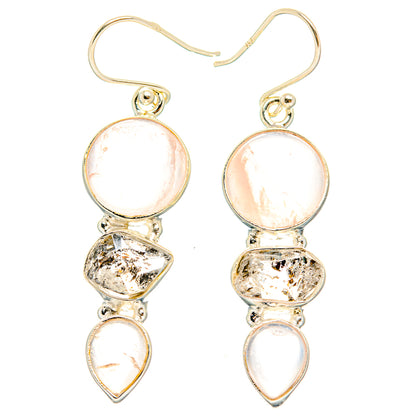 Rose Quartz Earrings handcrafted by Ana Silver Co - EARR426384 - Photo 2