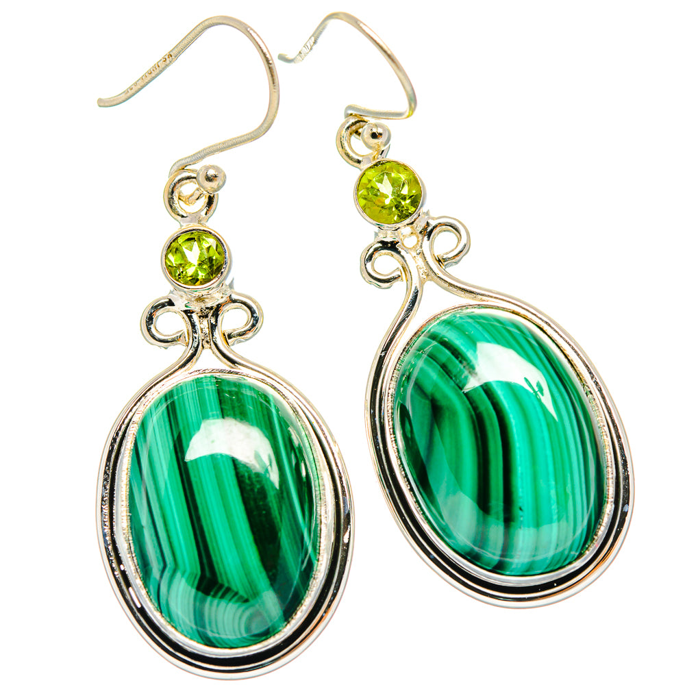 Malachite Earrings handcrafted by Ana Silver Co - EARR426403 - Photo 2