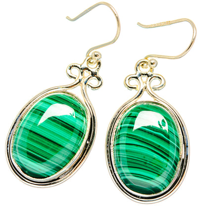 Malachite Earrings handcrafted by Ana Silver Co - EARR426429 - Photo 2