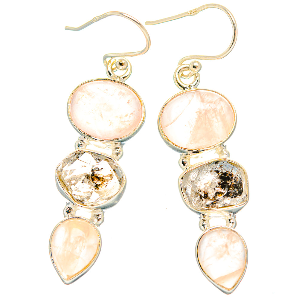 Rose Quartz Earrings handcrafted by Ana Silver Co - EARR426433 - Photo 2
