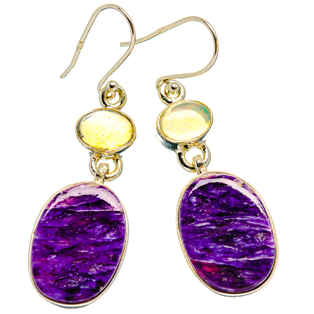 Charoite Earrings handcrafted by Ana Silver Co - EARR426435 - Photo 2