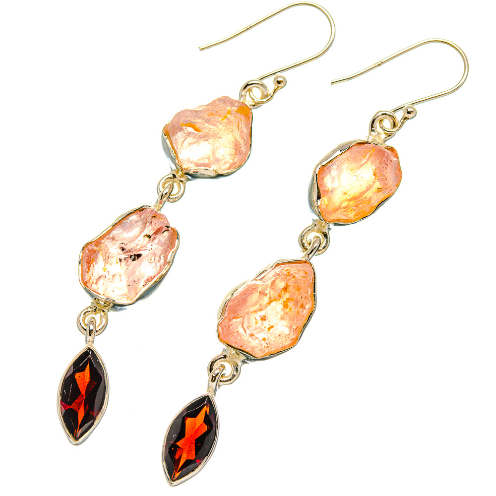 Rose Quartz Earrings handcrafted by Ana Silver Co - EARR426436 - Photo 2