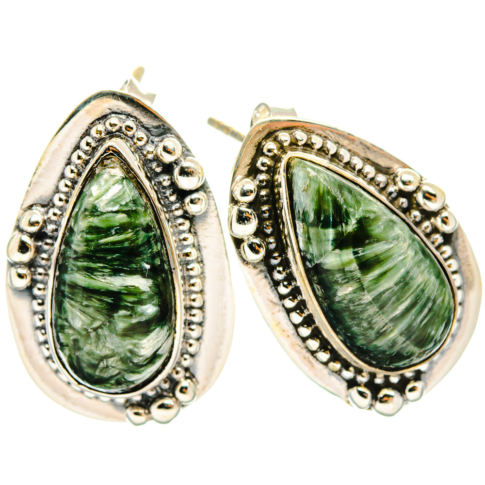 Seraphinite Earrings handcrafted by Ana Silver Co - EARR426438 - Photo 2