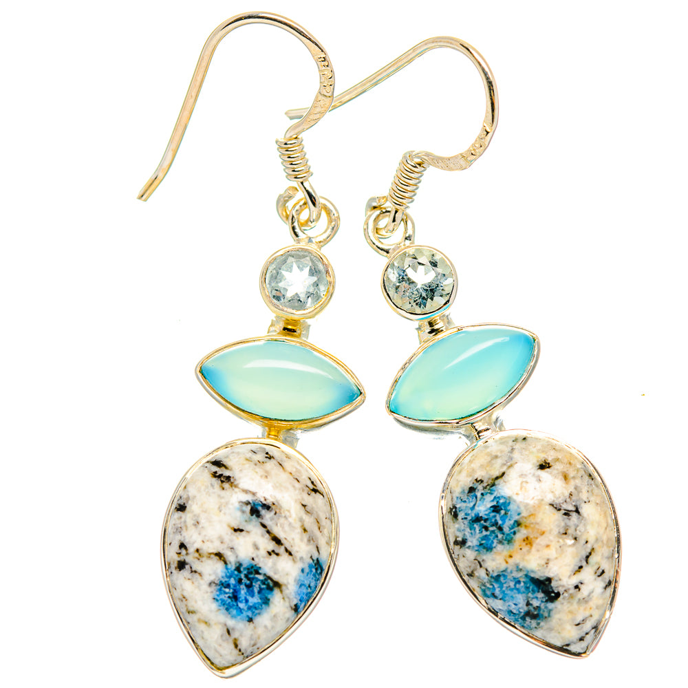 K2 Blue Azurite Earrings handcrafted by Ana Silver Co - EARR426439 - Photo 2
