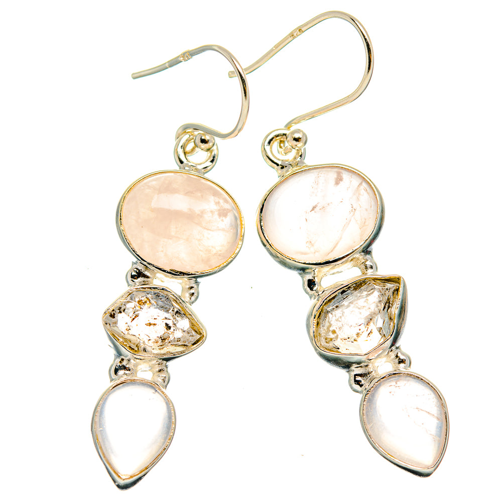 Rose Quartz Earrings handcrafted by Ana Silver Co - EARR426440 - Photo 2
