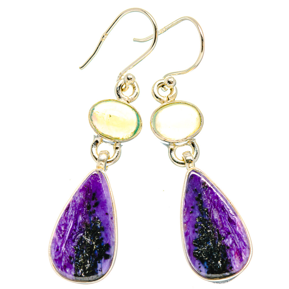 Charoite Earrings handcrafted by Ana Silver Co - EARR426443 - Photo 2
