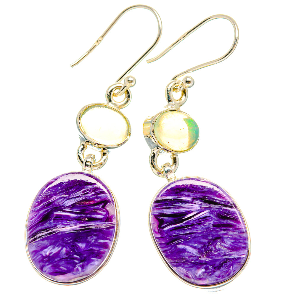 Charoite Earrings handcrafted by Ana Silver Co - EARR426446 - Photo 2