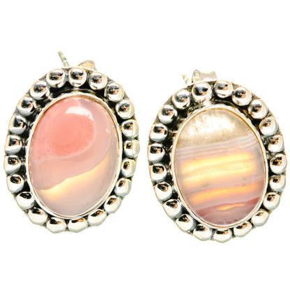 Botswana Agate Earrings handcrafted by Ana Silver Co - EARR426450 - Photo 2
