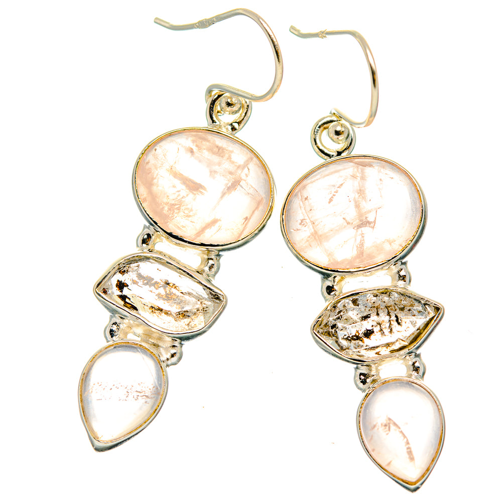 Rose Quartz Earrings handcrafted by Ana Silver Co - EARR426468 - Photo 2
