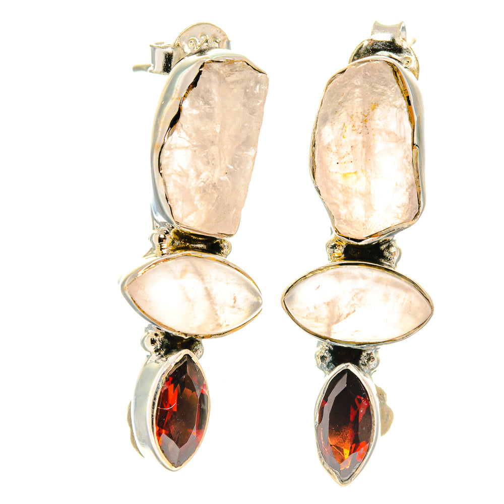 Rose Quartz Earrings handcrafted by Ana Silver Co - EARR426473 - Photo 2
