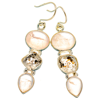 Rose Quartz Earrings handcrafted by Ana Silver Co - EARR426476 - Photo 2