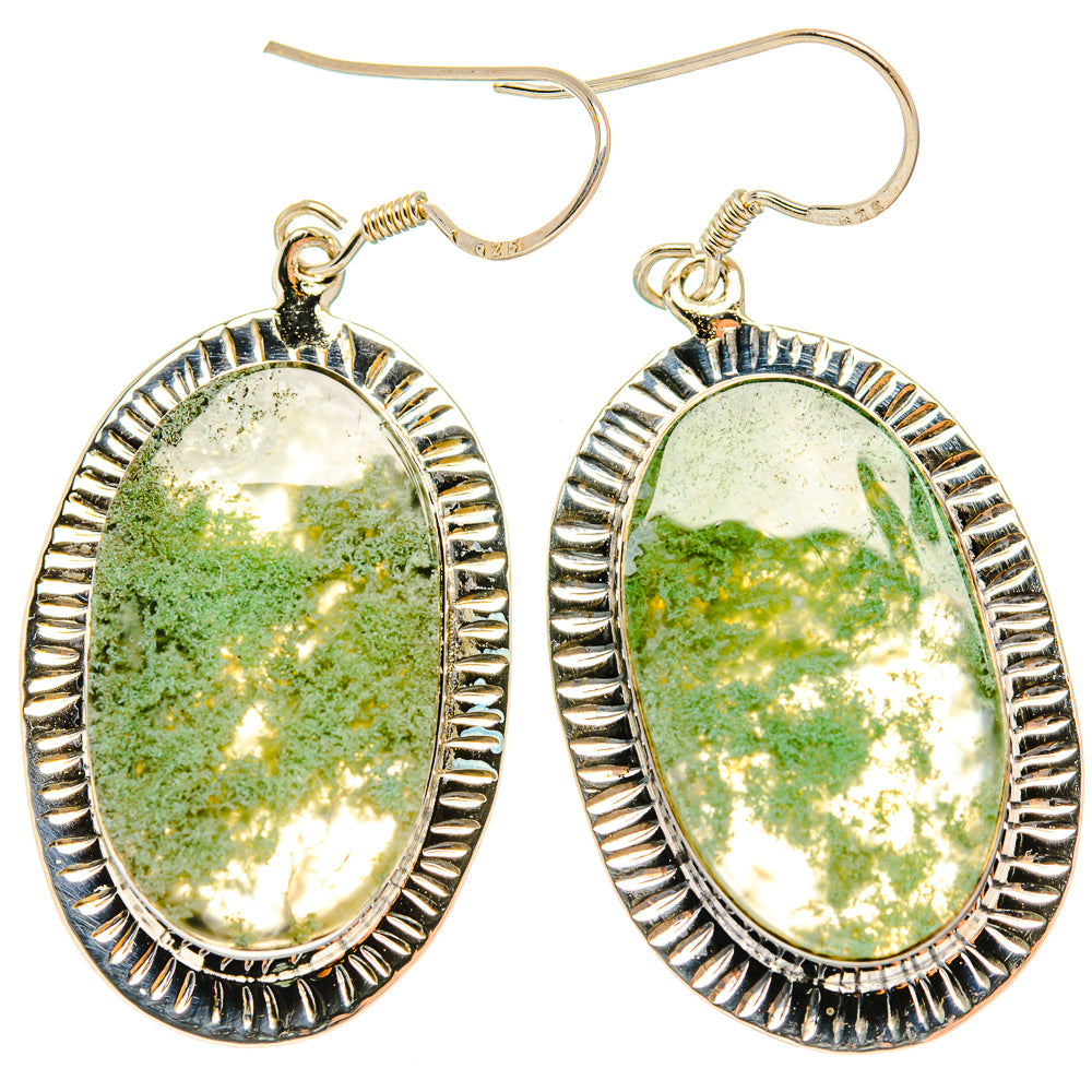 Plume Agate Earrings handcrafted by Ana Silver Co - EARR426481 - Photo 2