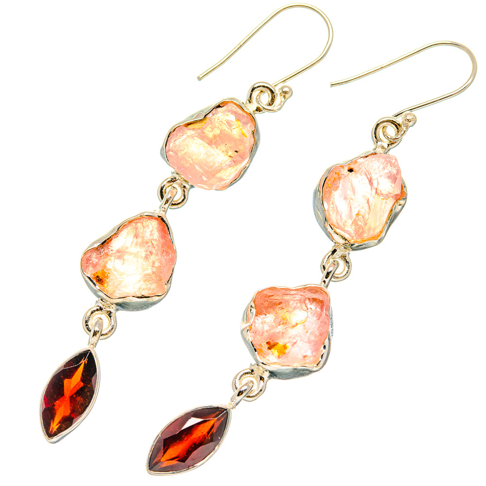 Rose Quartz Earrings handcrafted by Ana Silver Co - EARR426486 - Photo 2