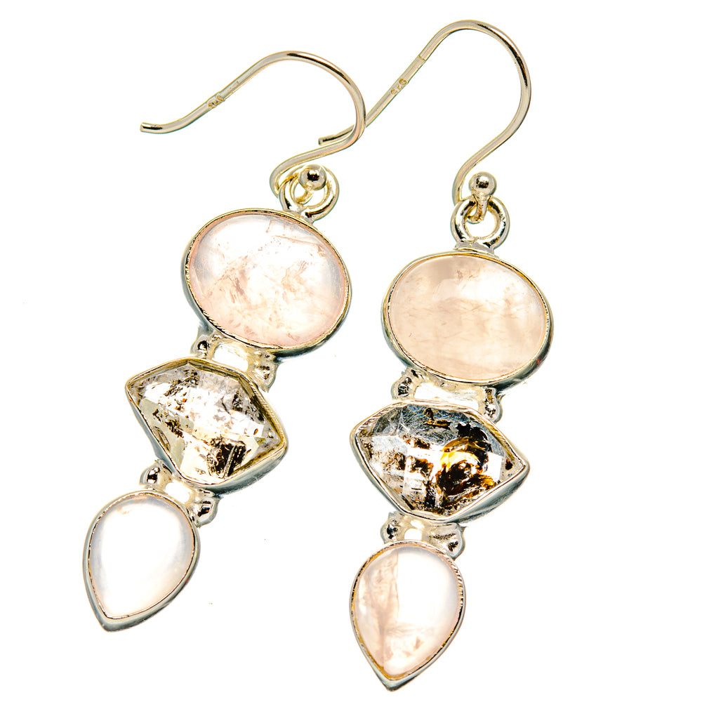 Rose Quartz Earrings handcrafted by Ana Silver Co - EARR426487 - Photo 2