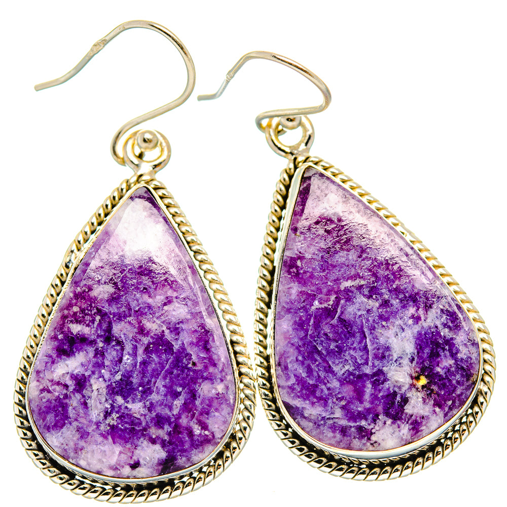 Charoite Earrings handcrafted by Ana Silver Co - EARR426547 - Photo 2