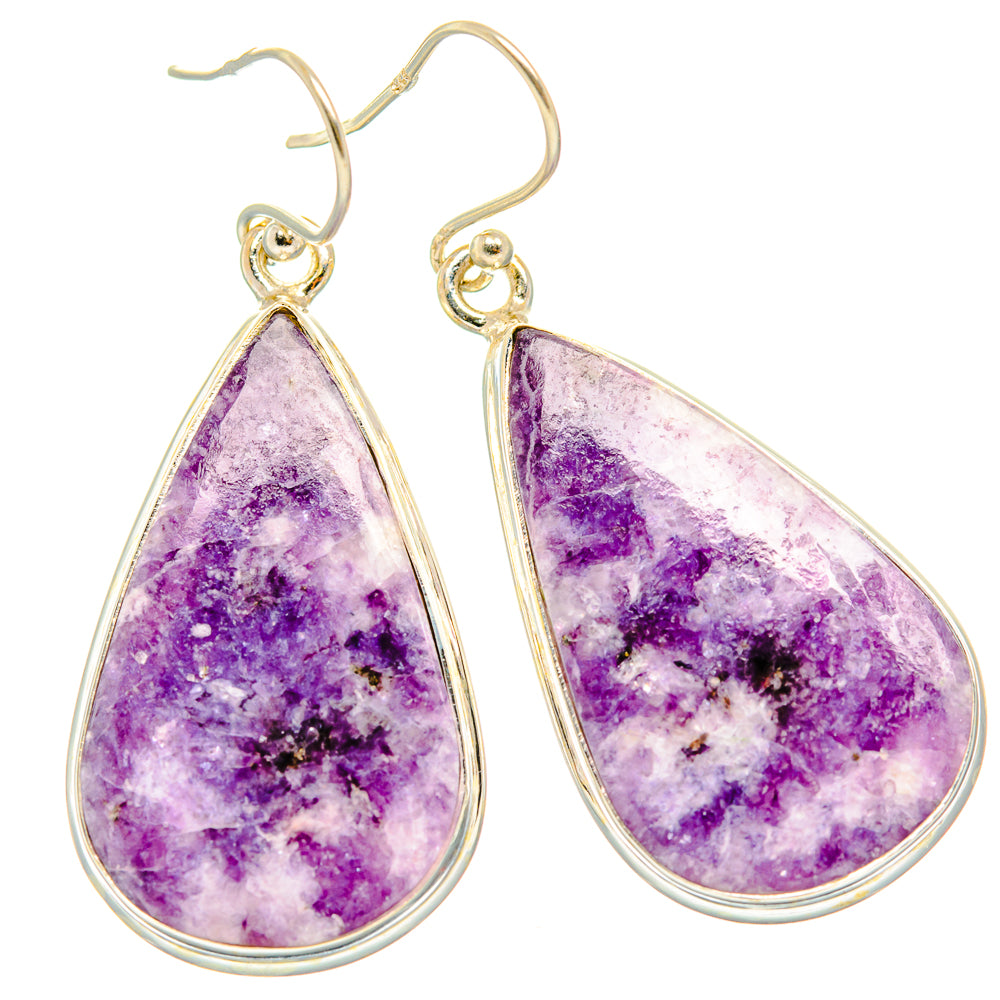 Lepidolite Earrings handcrafted by Ana Silver Co - EARR426583 - Photo 2