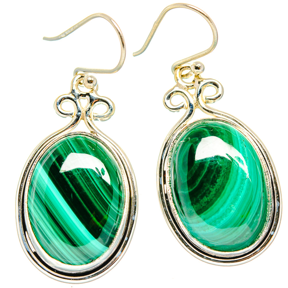 Malachite Earrings handcrafted by Ana Silver Co - EARR426586 - Photo 2