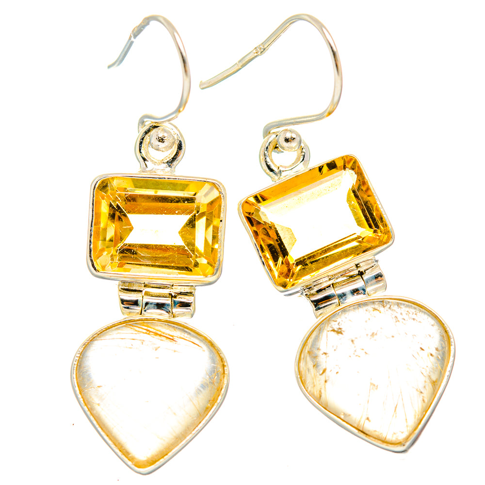 Rutilated Quartz Earrings handcrafted by Ana Silver Co - EARR426587 - Photo 2