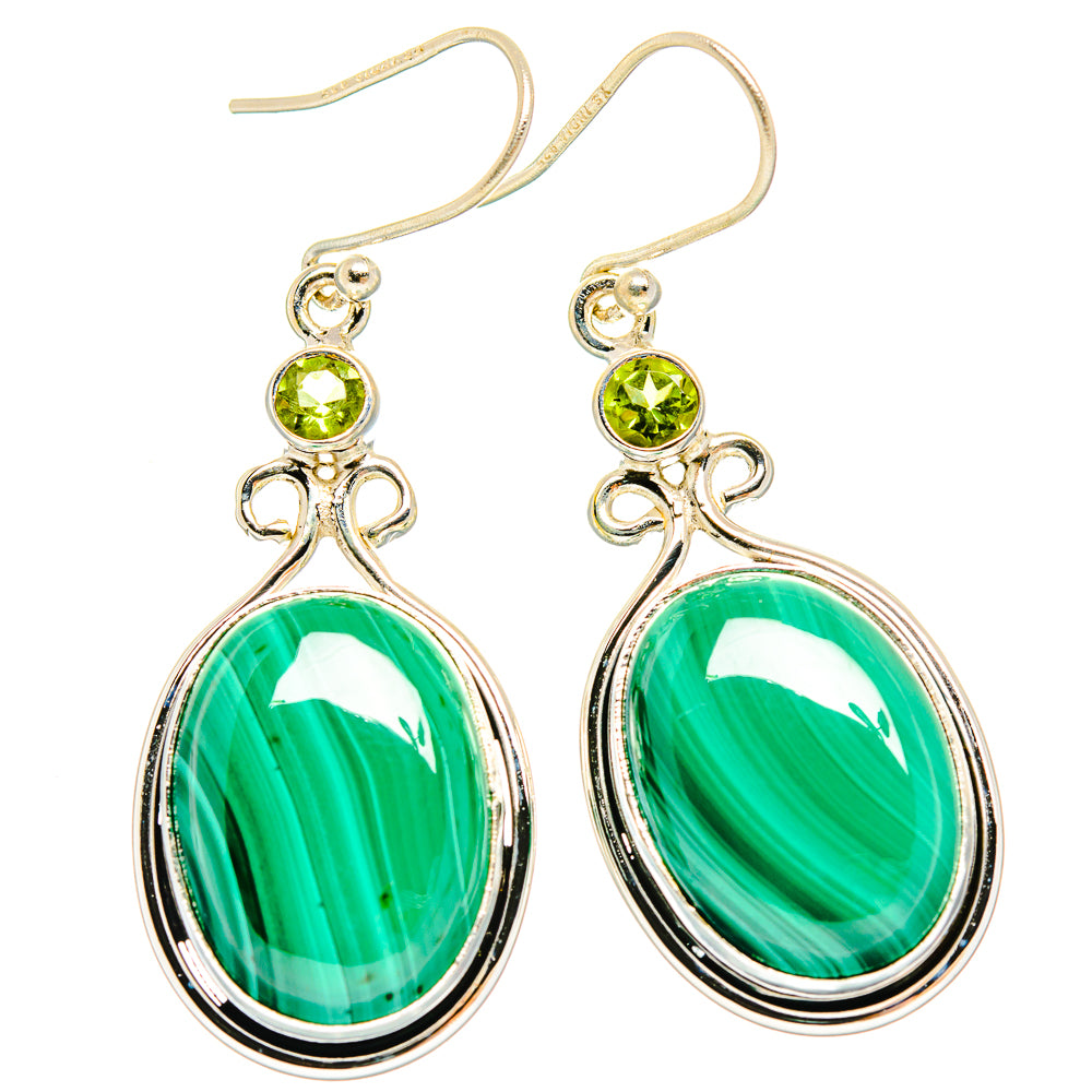 Malachite Earrings handcrafted by Ana Silver Co - EARR426597 - Photo 2