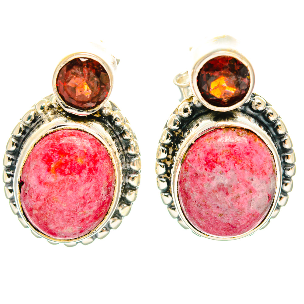 Thulite Earrings handcrafted by Ana Silver Co - EARR426610 - Photo 2