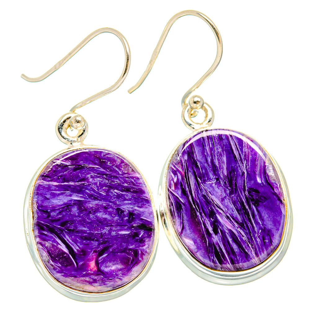 Charoite Earrings handcrafted by Ana Silver Co - EARR426625 - Photo 2