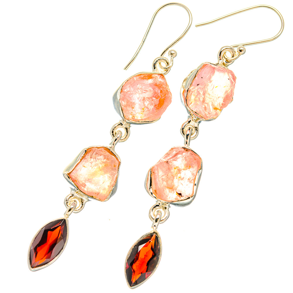 Rose Quartz Earrings handcrafted by Ana Silver Co - EARR426636 - Photo 2