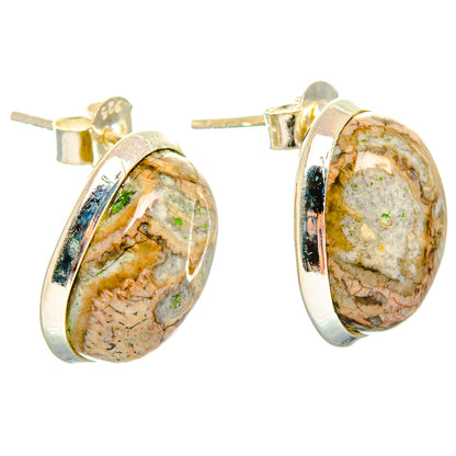 Mushroom Rhyolite Earrings handcrafted by Ana Silver Co - EARR426651 - Photo 2